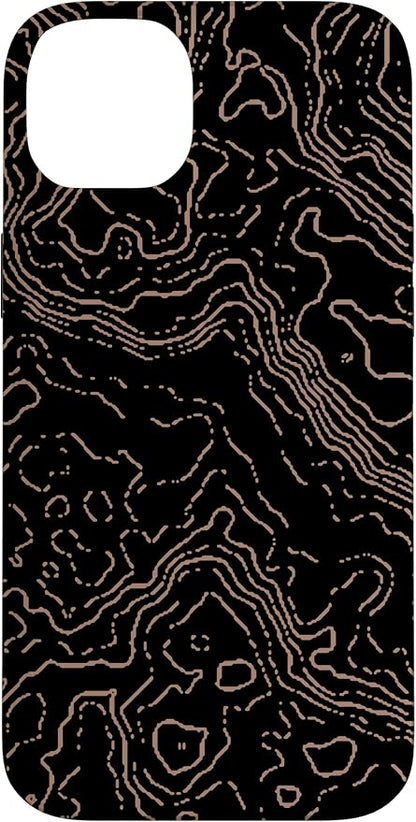 Topography Black & Brown Abstract Pattern Topographic Map Case by Unknown