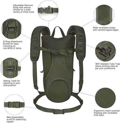 Unigear Tactical Hydration Packs Backpack 1050D - Image 3