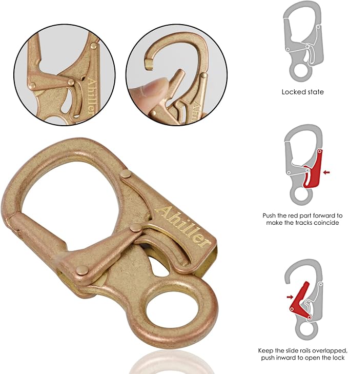 Ahiller Carabiner Clip, Double Anti-Misopening Locking Design, Key Ring Clip - Image 3