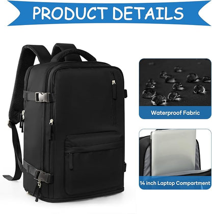 WONHOX Large Travel Backpack Carry on Flight Approved Laptop Work Business - Image 5