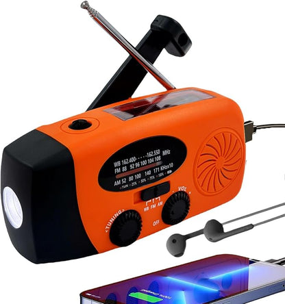 7400mWh Weather Emergency Radio, Portable Solar AM/FM/NOAA Hand Crank Radio by iRonsnowOfficial