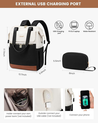 LOVEVOOK Laptop Backpack for Women, 15.6 Inch Work Laptop Bag - Image 4