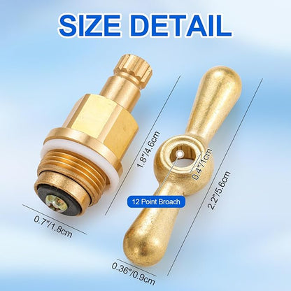 PK1100 Stem Assy, Premium Brass Globe Valve Faucet Stem Compatible - Image 5