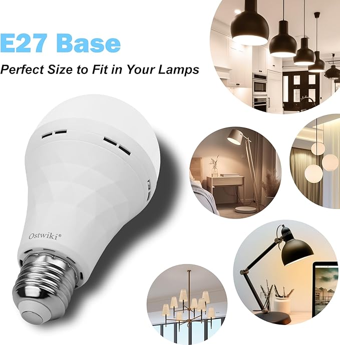 Ostwiki Rechargeable Light Bulbs, 1200mAh Led Battery Backup Bulb - Image 6