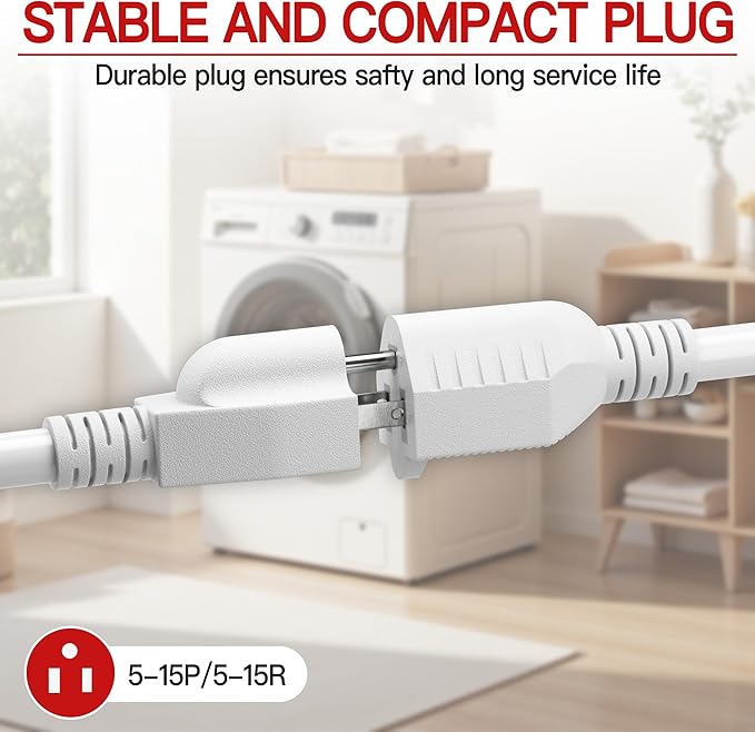 16/3 Short Extension Cord 6 FT, Indoor 3 Prong Power Cable, Suitable - Image 5