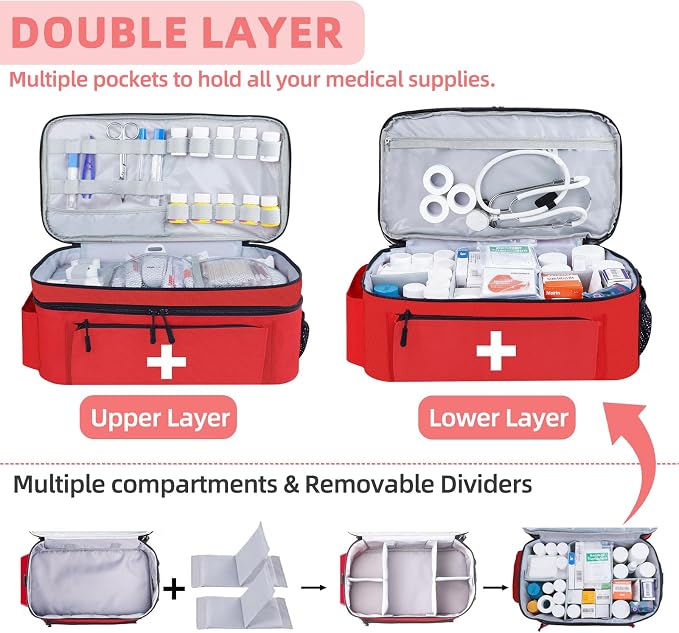 ALSLEA First Aid Bag Empty Large Medical Bag - Image 2