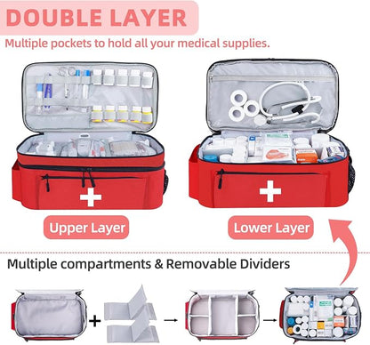 ALSLEA First Aid Bag Empty Large Medical Bag - Image 2