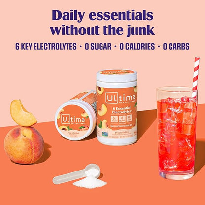 Ultima Replenisher Mocktini Electrolyte Powder Drink Mix – Sugar Free – Peach - Image 2