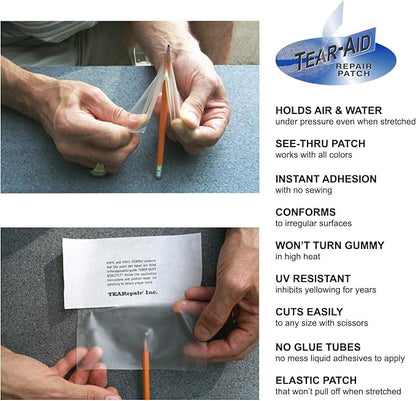 TEAR-AID Vinyl Repair Kit, Type B Clear Patch - Image 3