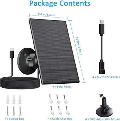 2W Solar Panel for Security Camera Outdoor, USB/USB-C Charger - Image 2