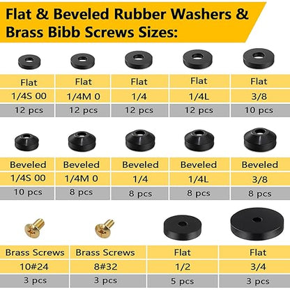 114-Piece 12 Sizes Faucet Washer Assortment Kit - Image 2