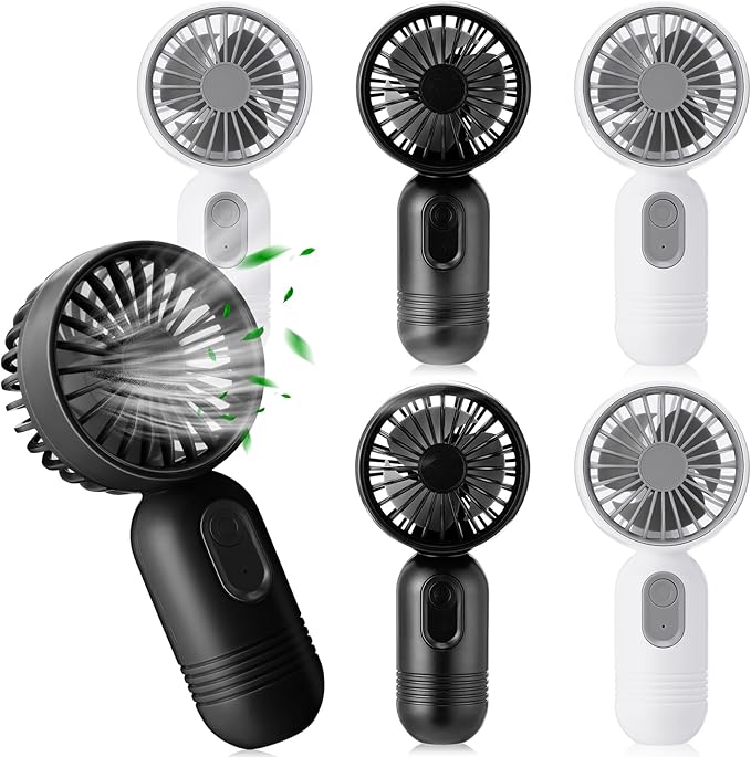 Rossesay 6 Pcs Mini Portable Fan Bulk Cute Handheld Lightweight Small Little by Rossesay