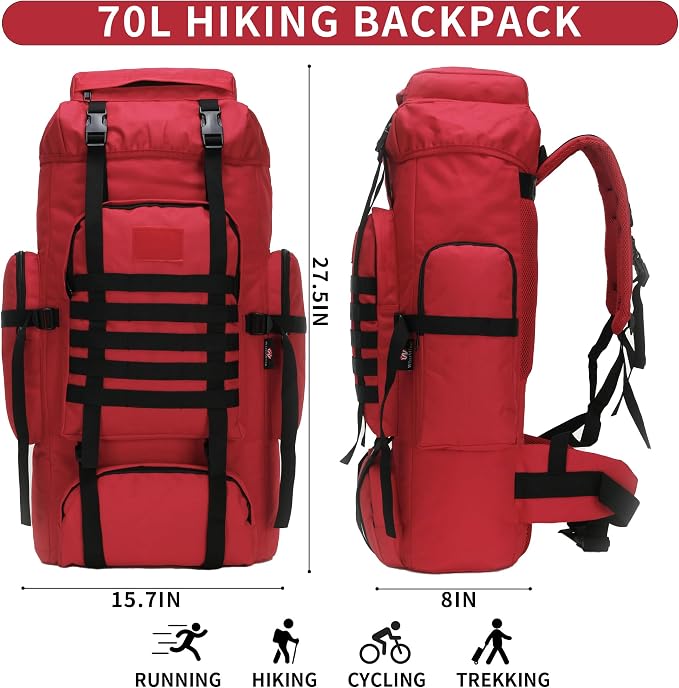 Hiking Backpack for Men 70L/100L Camping Backpack Military Rucksack Molle 3 - Image 2