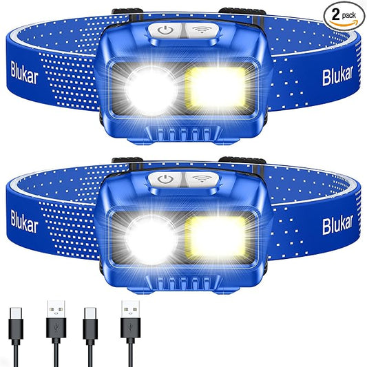 Blukar LED Headlamp, 2000L Super Bright Rechargeable Headlight Flashlight by Blukar
