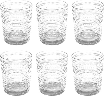 Beaded 15.6 oz Durable Acrylic Double Old Fashioned Drinking Glasses, by AbodeHomewares-TheDesignDestinationforTabletopDrinkwareKitchenandPet