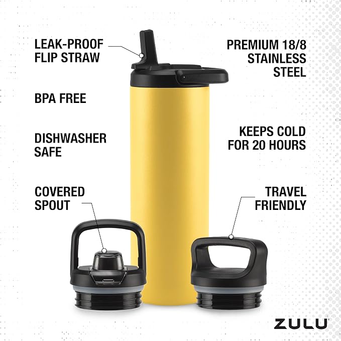 ZULU Base 24oz Stainless Steel Water Bottle - Image 4