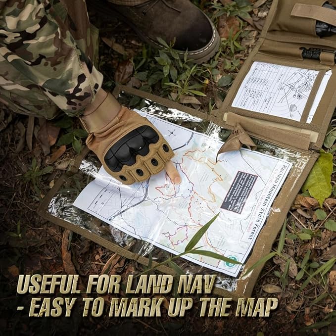 KOSIBATE Map Case, Military Map Protector, Water-Resistant Map Pouch Holder - Image 2
