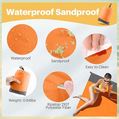 EASYFUN Beach Blanket Sandproof Oversized, Portable Picnic Mat - Image 4