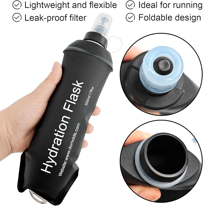 WILDREEDS 500ml Soft Flask, TPU Collapsible Soft Water Bottle - Image 2
