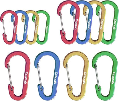 12Pcs Carabiner Clips Assorted Sizes Pack, Includes Small Medium Large by Unknown
