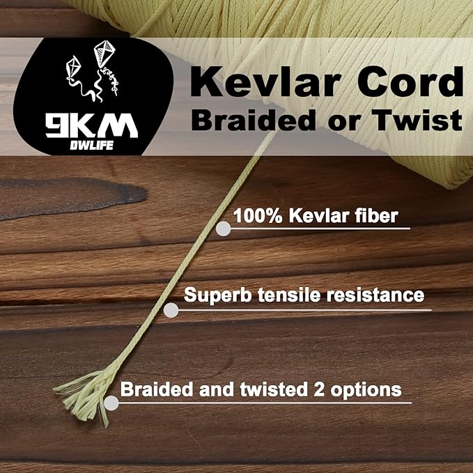 9KM DWLIFE Braided Kevlar Cord, 100lb~2000lb, High Tensile Strength, Flame - Image 3