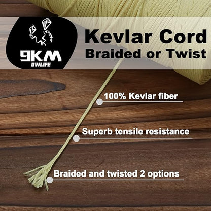 9KM DWLIFE Braided Kevlar Cord, 100lb~2000lb, High Tensile Strength, Flame - Image 3