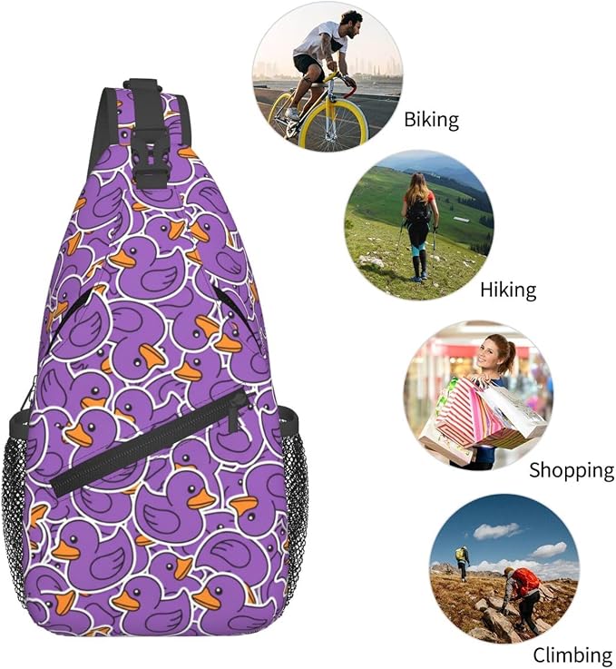 Cute Duck Sling Bag For Women Men Fashion Print Backpack Crossbody Shoulder Bag - Image 6