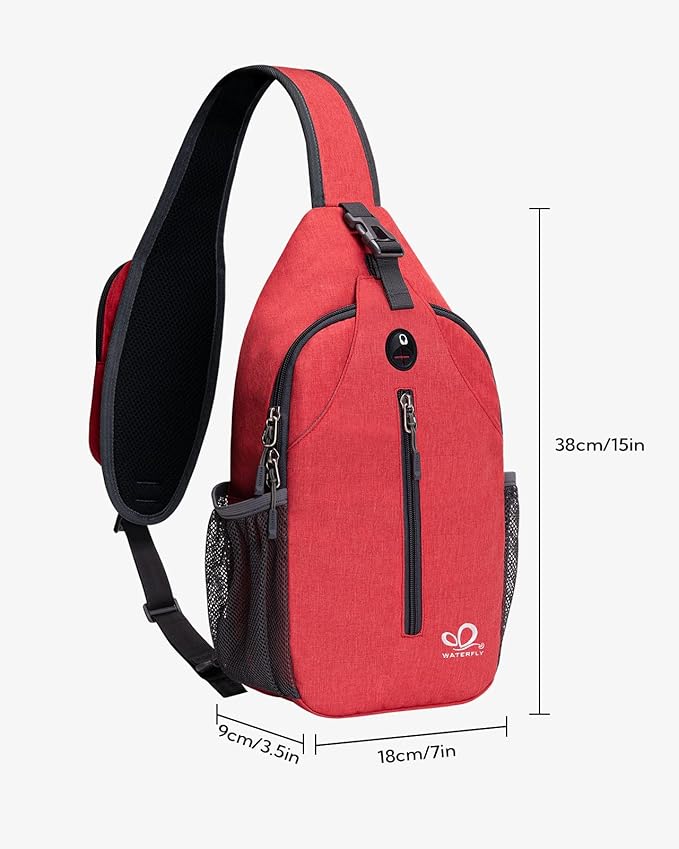 WATERFLY Crossbody Sling Backpack Sling Bag Travel Hiking Chest Bag Daypack - Image 2