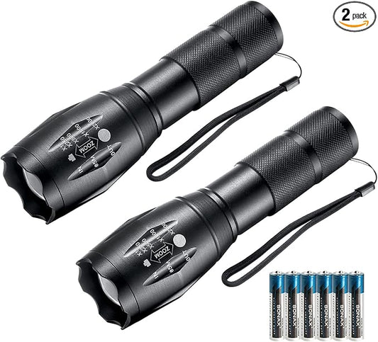 Whaply LED Flashlights, 2 Pack Tactical Flashlight High Lumens Lights by Whaply