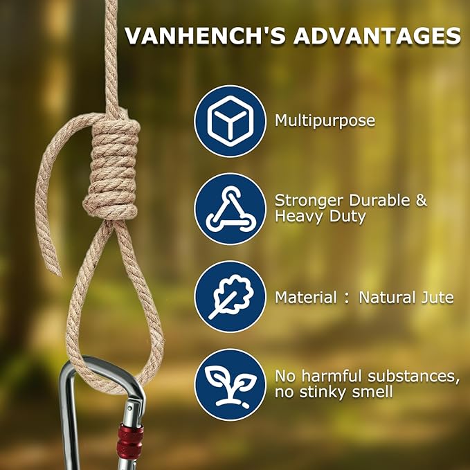 Vanhench Jute String Rope 10mm X100 Feet, Heavy Duty and Thick Twine Rope - Image 3