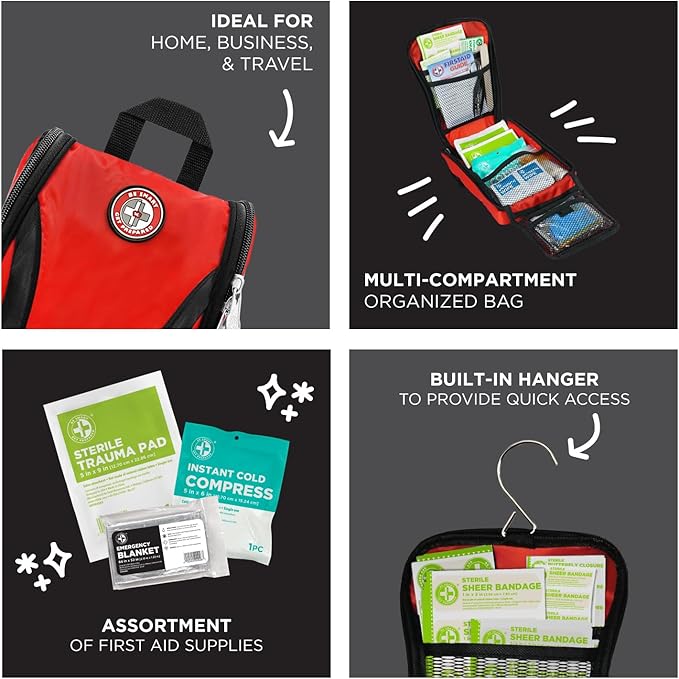 Be Smart Get Prepared's 330 Piece First Aid Kit: Clean, Protect Minor Cuts - Image 5