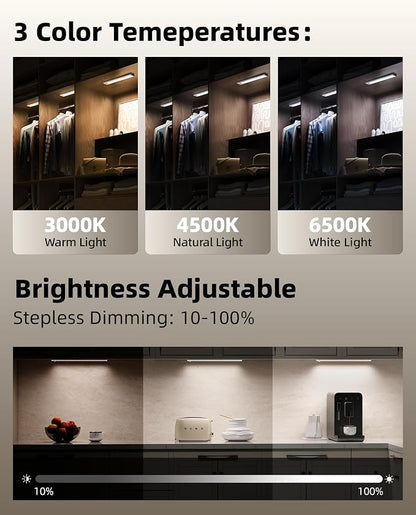 6Pack 12inch Under Cabinet Lighting, Rechargeable Motion Sensor Light Wireless - Image 5
