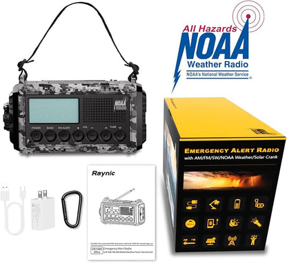 Raynic Solar Radio, 12000mAh/44400mWh Battery Operated Weather Radio, Hand - Image 7