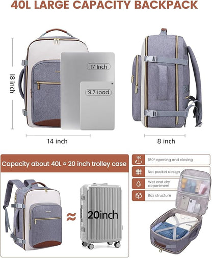 LOVEVOOK 40L Travel Backpack for Women & Men, Airline Approved Carry On Luggage - Image 4