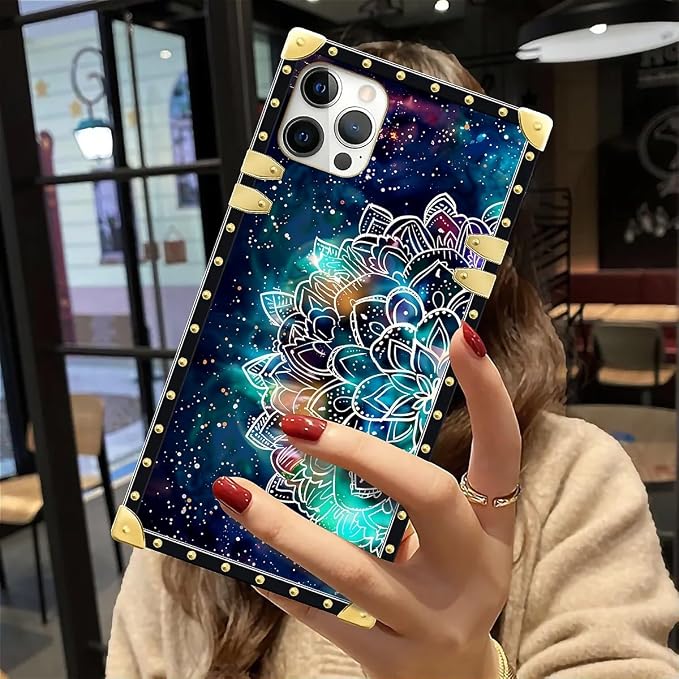Compatible with iPhone 12 Case, Starry Sky Colourful Mandala Luxury Golden - Image 6