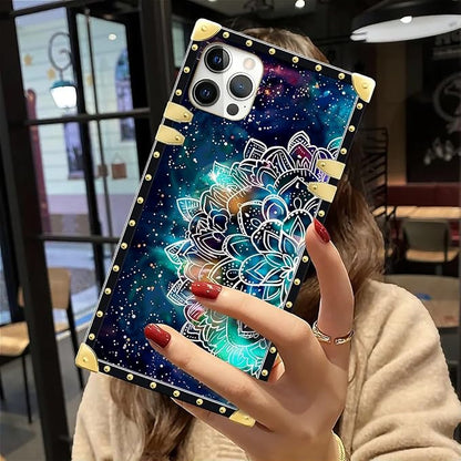 Compatible with iPhone 12 Case, Starry Sky Colourful Mandala Luxury Golden - Image 6