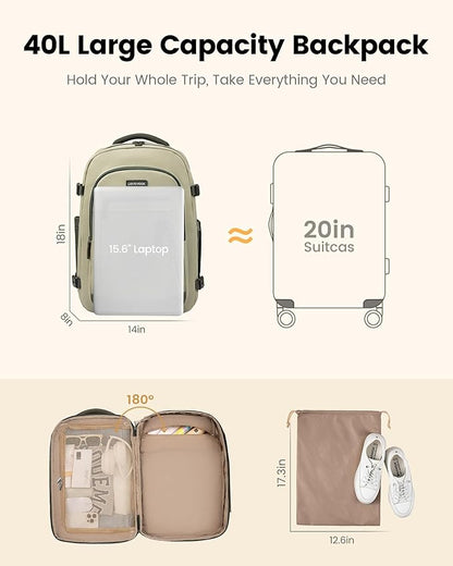 LOVEVOOK 40L Travel Backpack for Women & Men, Airline Approved Carry On Luggage - Image 8
