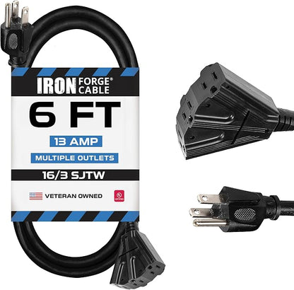 Iron Forge Cable 6 Ft Black Extension Cord by IronForgeCable