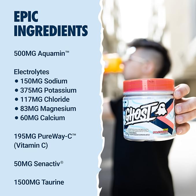 GHOST Hydration, Kiwi Strawberry, 40 Serv, Electrolyte Powder - Image 3