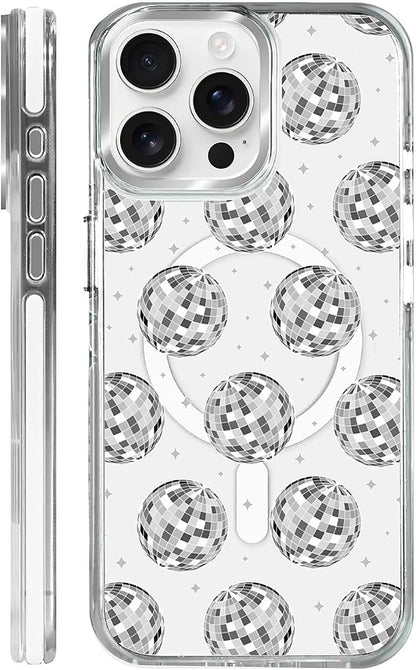 Case for iPhone 13 Pro, Disco Ball Grayish White Phone Case Design，for Women by Toulas