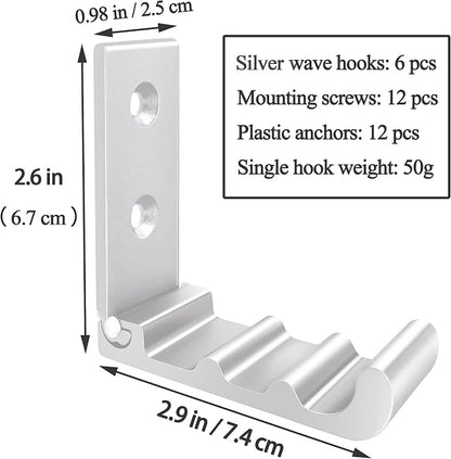 OHIYO 6 Pack Folding Wall Hooks, Heavy Duty Space-Saving Foldable Design Wall - Image 2