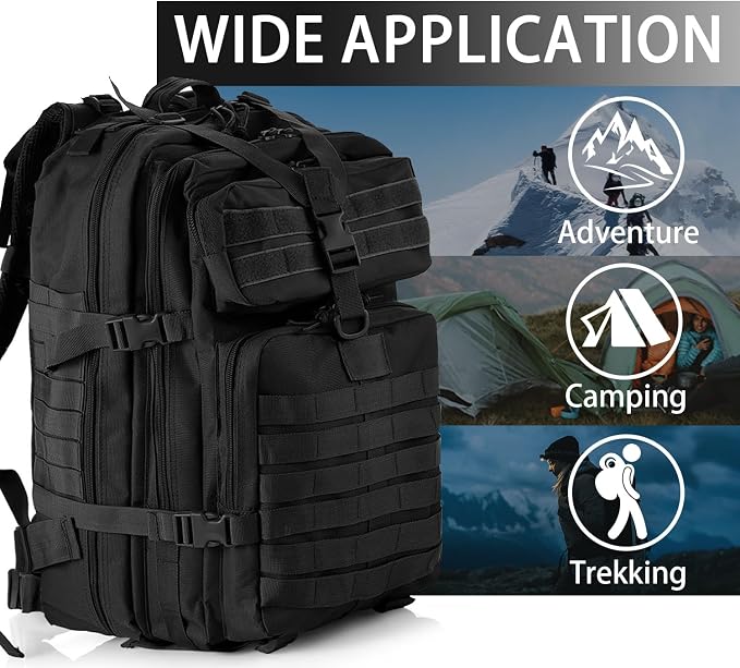 aiGear Tactical Backpack for Men, 45L Military Backpack, 3-Day Bug Out Bag for - Image 7