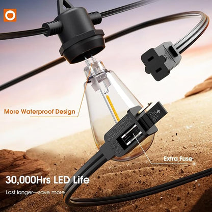 addlon 50FT Outdoor String Lights LED Waterproof Patio Lights - Image 4