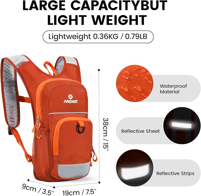 Nepest Kids Hydration Backpack, Mini Water Backpack - Image 4