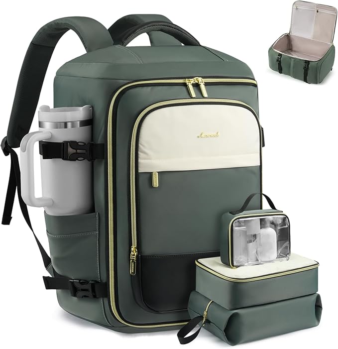 LOVEVOOK 40L Travel Backpack Carry on Flight Approved, Personal Item Bag by LOVEVOOK