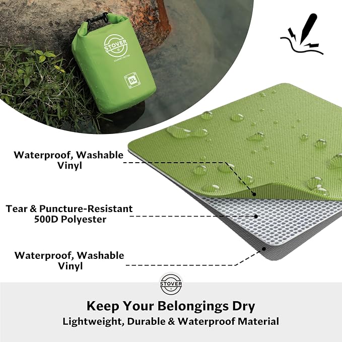 STOVER 5/10/25/30/40/55L Waterproof Dry Bag- Roll-Top Backpack w/Phone Case- - Image 2