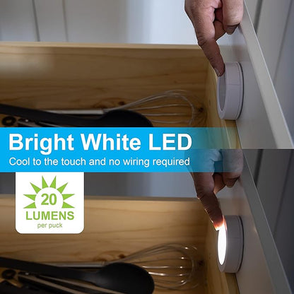 GE Wireless LED Tap-Lights, Battery Operated, 20 Lumens, Touch-Activated Puck - Image 4