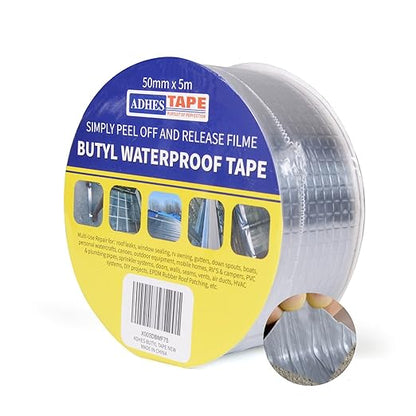 ADHES Butyl Tape Waterproof Tape, 2in x 16ft Aluminum Foil Tape, Butyl Sealant by ADHESTAPEPERSUITOFPERFECTION
