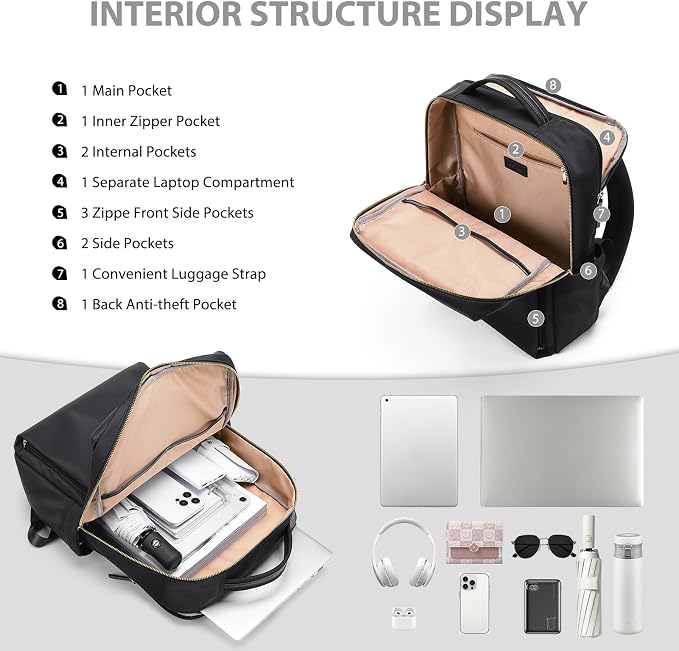 Laptop Backpack for Women, Work Business Traval Computer Backpacks - Image 3