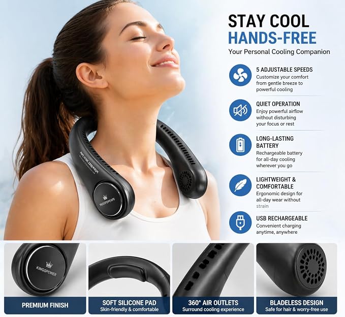 Portable Neck Fan, Bladeless Neck Fan - Image 8